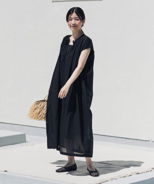 URBAN RESEARCH DOORS(アーバンリサーチドアーズ)の「コットンボイルギャザーフレンチワンピース(ワンピース・レディース・ブラック/グリーン系その他/グレー系その他・FREE)」の7枚目の写真
