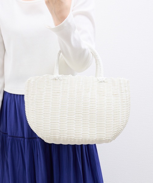 COMMON WARE(コモンウェアー)の「MRW : プリュクス かごバッグ 重量約300g(かごバッグ・レディース・チャコールグレー/ホワイト/ベージュ/グレー・FREE)」の17枚目の写真