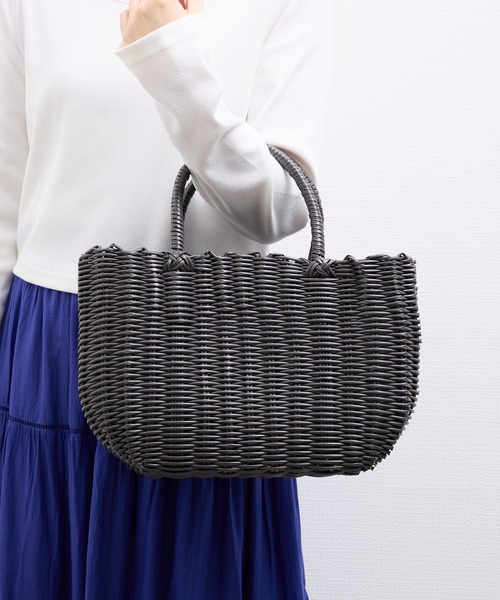 COMMON WARE(コモンウェアー)の「MRW : プリュクス かごバッグ 重量約300g(かごバッグ・レディース・チャコールグレー/ホワイト/ベージュ/グレー・FREE)」の19枚目の写真