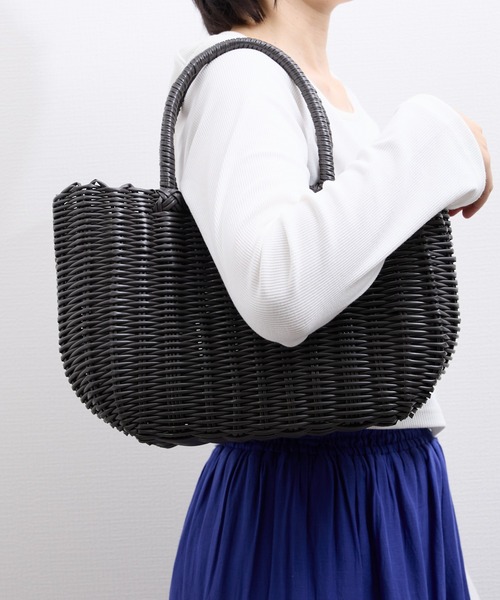 COMMON WARE(コモンウェアー)の「MRW : プリュクス かごバッグ 重量約300g(かごバッグ・レディース・チャコールグレー/ホワイト/ベージュ/グレー・FREE)」の20枚目の写真