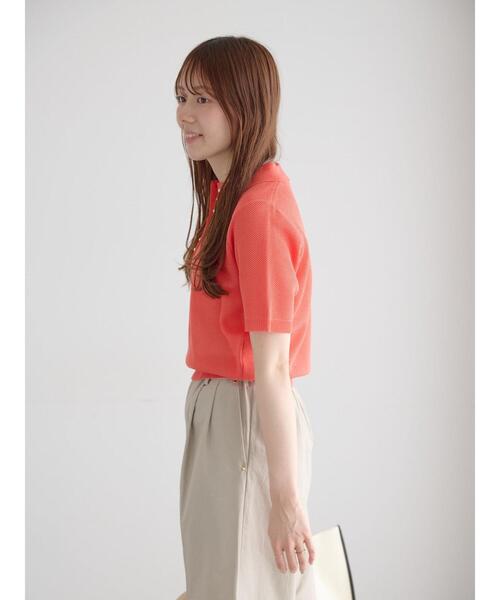 Te chichi（テチチ）の「【マシンウォッシャブル】パール釦メッシュニットポロ（ニット/セーター・レディース・ベージュ/ブラック/オレンジ・F）」の14枚目の写真