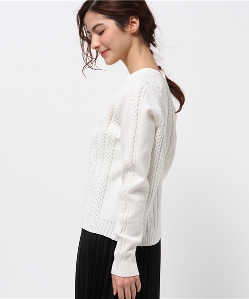 ROPE' PICNIC（ロペピクニック）の「ポリエステルストレッチケーブル（ニット/セーター・レディース・ホワイト/ブラック/ブルー・38）」の5枚目の写真