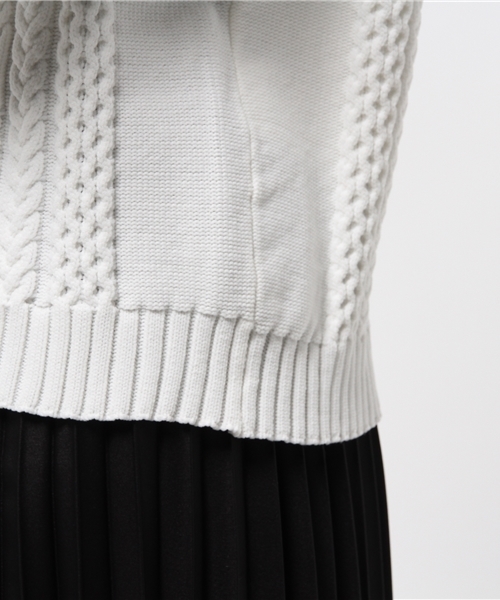 ROPE' PICNIC（ロペピクニック）の「ポリエステルストレッチケーブル（ニット/セーター・レディース・ホワイト/ブラック/ブルー・38）」の9枚目の写真