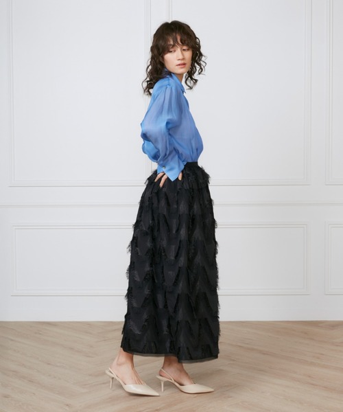 INED(イネド)の「オーガンジーシャツ《la veille by SUPERIOR CLOSET》(シャツ/ブラウス・レディース・ブラック/オフホワイト/サックスブルー・7号/9号)」の6枚目の写真