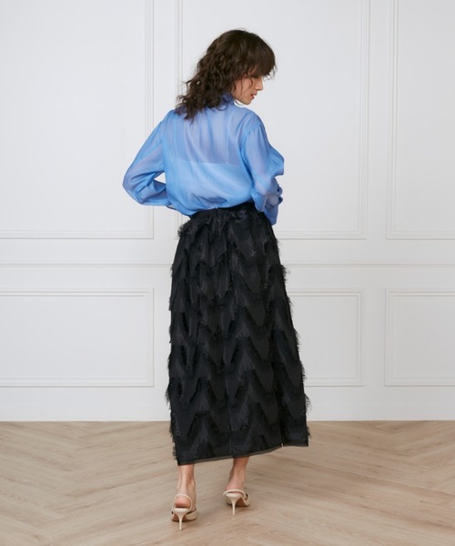 INED(イネド)の「オーガンジーシャツ《la veille by SUPERIOR CLOSET》(シャツ/ブラウス・レディース・ブラック/オフホワイト/サックスブルー・7号/9号)」の7枚目の写真
