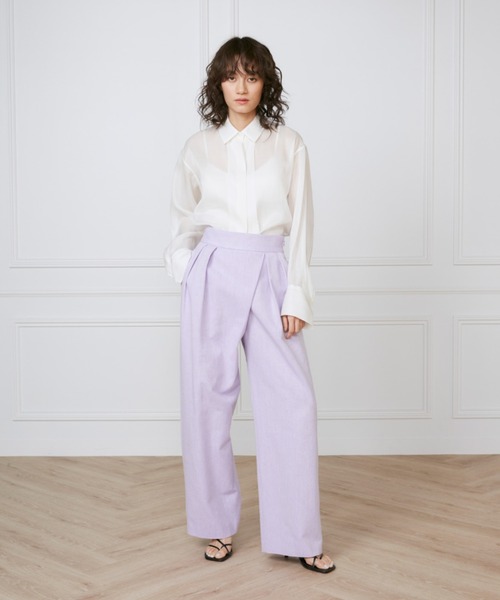 INED(イネド)の「オーガンジーシャツ《la veille by SUPERIOR CLOSET》(シャツ/ブラウス・レディース・ブラック/オフホワイト/サックスブルー・7号/9号)」の8枚目の写真