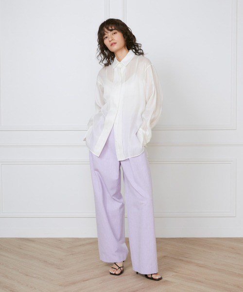 INED(イネド)の「オーガンジーシャツ《la veille by SUPERIOR CLOSET》(シャツ/ブラウス・レディース・ブラック/オフホワイト/サックスブルー・7号/9号)」の10枚目の写真