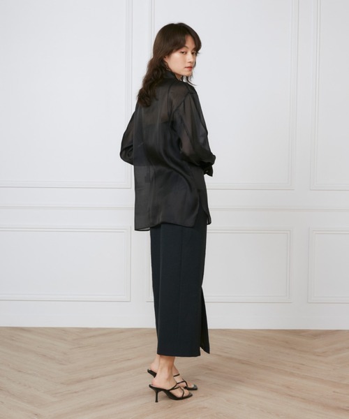 INED(イネド)の「オーガンジーシャツ《la veille by SUPERIOR CLOSET》(シャツ/ブラウス・レディース・ブラック/オフホワイト/サックスブルー・7号/9号)」の14枚目の写真