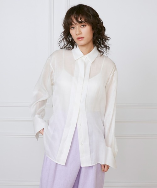 INED(イネド)の「オーガンジーシャツ《la veille by SUPERIOR CLOSET》(シャツ/ブラウス・レディース・ブラック/オフホワイト/サックスブルー・7号/9号)」の15枚目の写真