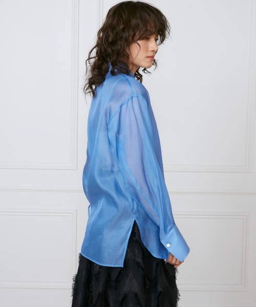 INED(イネド)の「オーガンジーシャツ《la veille by SUPERIOR CLOSET》(シャツ/ブラウス・レディース・ブラック/オフホワイト/サックスブルー・7号/9号)」の17枚目の写真