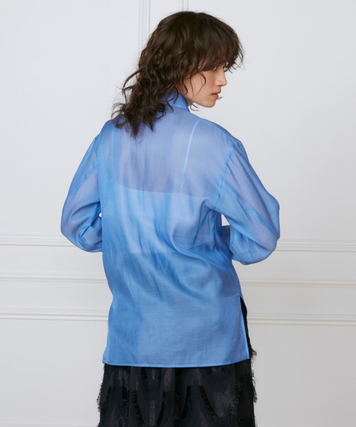 INED(イネド)の「オーガンジーシャツ《la veille by SUPERIOR CLOSET》(シャツ/ブラウス・レディース・ブラック/オフホワイト/サックスブルー・7号/9号)」の18枚目の写真