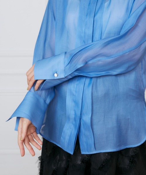 INED(イネド)の「オーガンジーシャツ《la veille by SUPERIOR CLOSET》(シャツ/ブラウス・レディース・ブラック/オフホワイト/サックスブルー・7号/9号)」の20枚目の写真