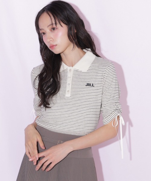 JILL by JILL STUART(ジルバイジルスチュアート)の「ワッフルポロトップス(Tシャツ/カットソー・レディース・ブラウン系その他/ブラック系その他/ホワイト系その他・FREE)」の2枚目の写真