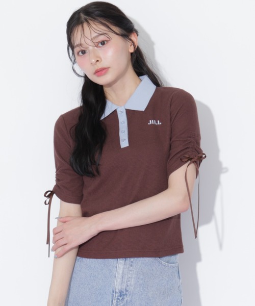 JILL by JILL STUART(ジルバイジルスチュアート)の「ワッフルポロトップス(Tシャツ/カットソー・レディース・ブラウン系その他/ブラック系その他/ホワイト系その他・FREE)」の3枚目の写真