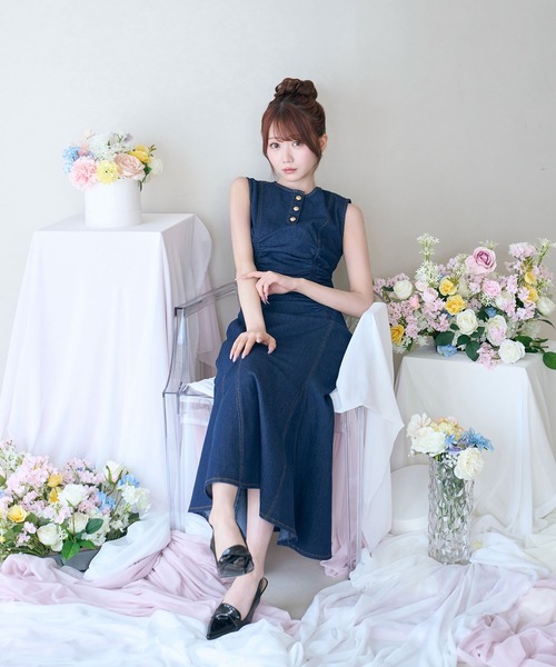 Rose Muse（ロゼミューズ）の「Denim mermaid dress（ワンピース・レディース・インディゴブルー/ライトブルー・FREE）」の3枚目の写真