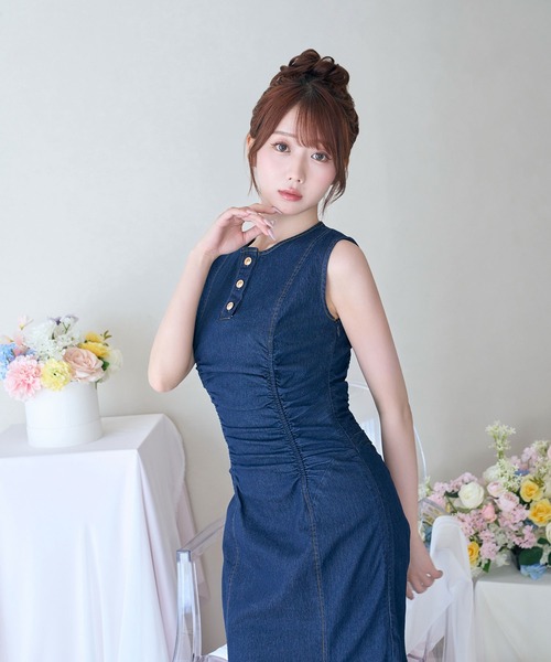 Rose Muse（ロゼミューズ）の「Denim mermaid dress（ワンピース・レディース・インディゴブルー/ライトブルー・FREE）」の5枚目の写真