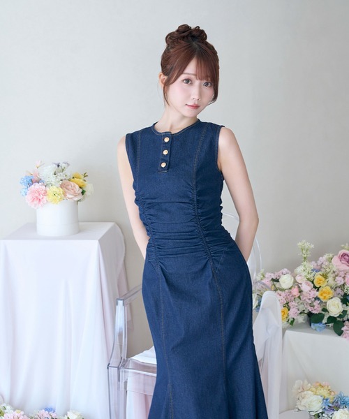 Rose Muse（ロゼミューズ）の「Denim mermaid dress（ワンピース・レディース・インディゴブルー/ライトブルー・FREE）」の6枚目の写真