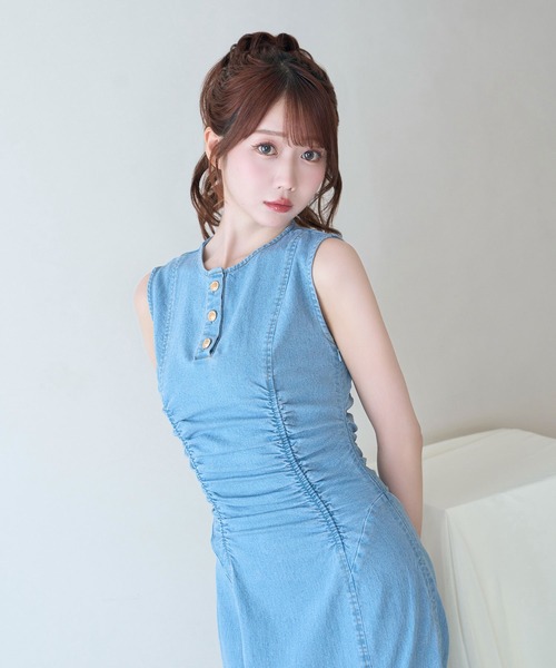 Rose Muse（ロゼミューズ）の「Denim mermaid dress（ワンピース・レディース・インディゴブルー/ライトブルー・FREE）」の10枚目の写真