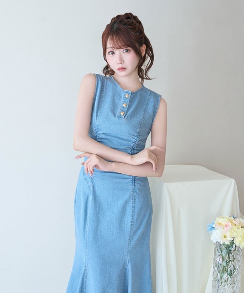 Rose Muse（ロゼミューズ）の「Denim mermaid dress（ワンピース・レディース・インディゴブルー/ライトブルー・FREE）」の11枚目の写真