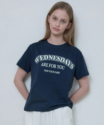 W/シグネチャーカーブロゴ半袖Tシャツ_NAVY(W25-TP21)