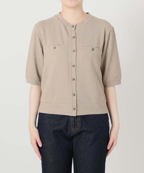 SLOBE IENA(スローブイエナ)の「《WEB限定カラーあり》スラブテレコSSカーディガン(カーディガン/ボレロ・レディース・イエロー/ブラック/ブルー系その他/ベージュ・FREE)」の15枚目の写真