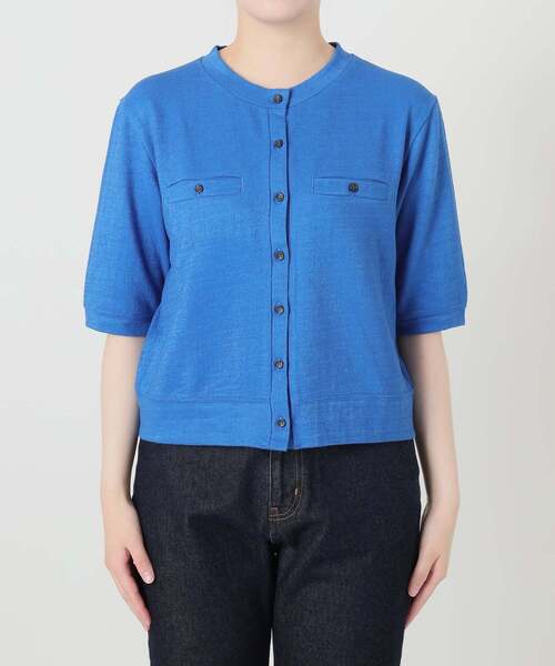 SLOBE IENA(スローブイエナ)の「《WEB限定カラーあり》スラブテレコSSカーディガン(カーディガン/ボレロ・レディース・イエロー/ブラック/ブルー系その他/ベージュ・FREE)」の18枚目の写真