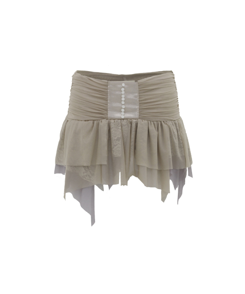 oddoneout(オッドワンアウト)の「COLORED MESH SHIRRING SKIRT GRAY(スカート・レディース・その他・FREE)」の1枚目の写真