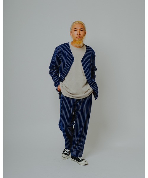BIG MIKE(ビッグマイク)の「BIG MIKE ビックマイク / 26秋冬新作 ヘビーフランネル イージーパンツ チェック柄 ストライプ柄 セットアップ対応 ユニセックス //// 102637600(その他パンツ・メンズ・ブラック×グレー/ブルー系その他/ストライプ・MEDIUM/LARGE/X-LARGE)」の7枚目の写真