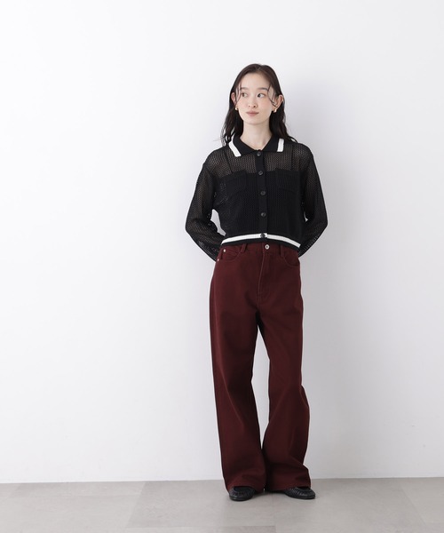 N.(N. Natural Beauty Basic)(エヌエヌナチュラルビューティーベーシック)の「メッシュバイカラーニット(ニット/セーター・レディース・ブラック系その他2/ブルー系その他2/ベージュ系その他・フリ-)」の6枚目の写真