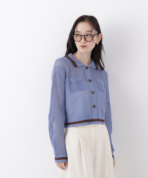 N.(N. Natural Beauty Basic)(エヌエヌナチュラルビューティーベーシック)の「メッシュバイカラーニット(ニット/セーター・レディース・ブラック系その他2/ブルー系その他2/ベージュ系その他・フリ-)」の19枚目の写真