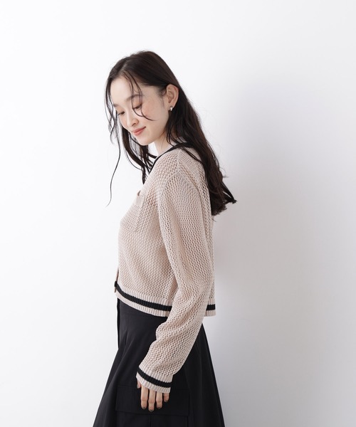 N.(N. Natural Beauty Basic)(エヌエヌナチュラルビューティーベーシック)の「メッシュバイカラーニット(ニット/セーター・レディース・ブラック系その他2/ブルー系その他2/ベージュ系その他・フリ-)」の13枚目の写真