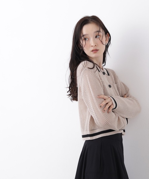 N.(N. Natural Beauty Basic)(エヌエヌナチュラルビューティーベーシック)の「メッシュバイカラーニット(ニット/セーター・レディース・ブラック系その他2/ブルー系その他2/ベージュ系その他・フリ-)」の15枚目の写真