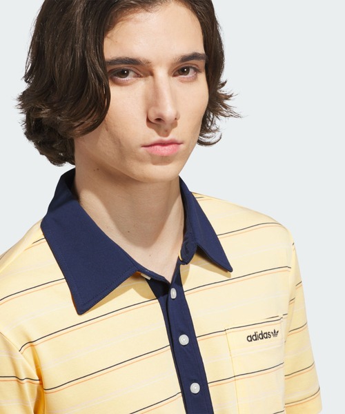 adidas(アディダス)の「オリジナルス アーカイブ ストライプ ポロ【adidas Golf/アディダスゴルフ】(ポロシャツ・メンズ・イエロー・XX-LARGE/3XL/LARGE/MEDIUM/SMALL/X-LARGE)」の5枚目の写真