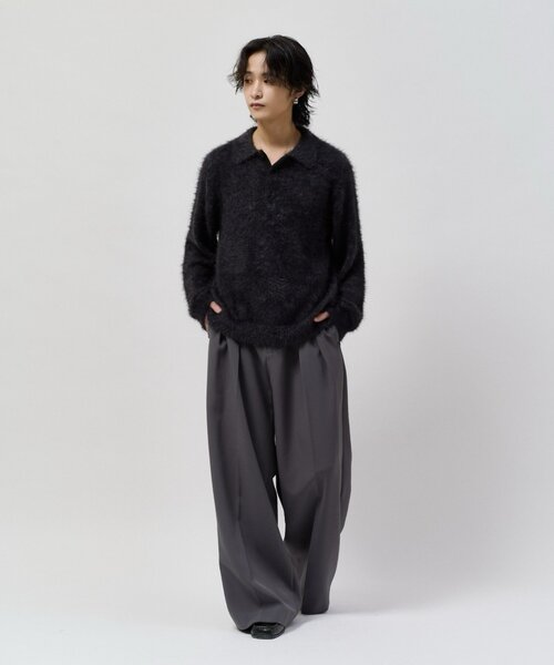 Lui's(ルイス)の「MIXシャギーポロ(ニット/セーター・メンズ・ブラック/チャコールグレー/ベージュ/グレー・S/M)」の14枚目の写真