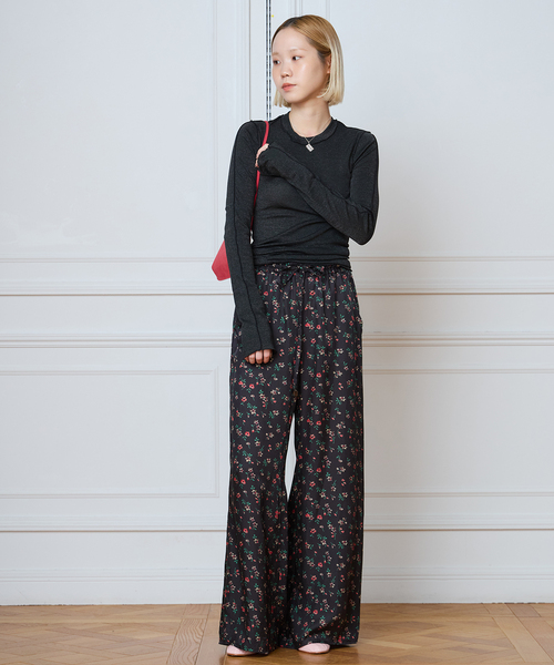 HAKUJI(ハクジ)の「HAKUJI ハクジ Shiny rib LS プルオーバー H232641(Tシャツ/カットソー・レディース・ブラック・FREE)」の11枚目の写真