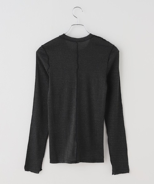 HAKUJI(ハクジ)の「HAKUJI ハクジ Shiny rib LS プルオーバー H232641(Tシャツ/カットソー・レディース・ブラック・FREE)」の3枚目の写真