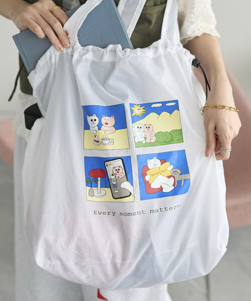 FREAK'S STORE(フリークスストア)の「BetterDays studio × FREAK'S STORE ドローストリング リップストップ トートバッグ(トートバッグ・メンズ・ブラック/その他9/ホワイト・ONE SIZE)」の21枚目の写真