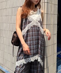 w closet | イレヘムチェックミニキャミワンピース(ワンピース)
