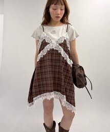 w closet | イレヘムチェックミニキャミワンピース(ワンピース)