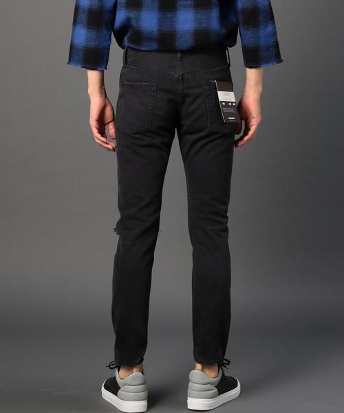 MONKEY TIME（モンキータイム）の「＜monkey time＞ クラッシュ カツラギ スキニーパンツ◆（デニムパンツ・メンズ・ブラック/ベージュ・MEDIUM/LARGE/SMALL/X-LARGE）」の3枚目の写真