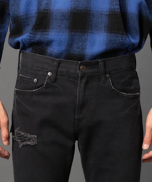 MONKEY TIME（モンキータイム）の「＜monkey time＞ クラッシュ カツラギ スキニーパンツ◆（デニムパンツ・メンズ・ブラック/ベージュ・MEDIUM/LARGE/SMALL/X-LARGE）」の6枚目の写真