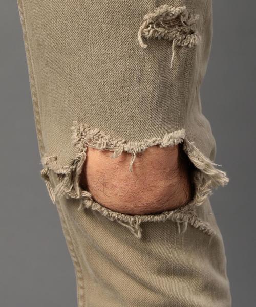 MONKEY TIME（モンキータイム）の「＜monkey time＞ クラッシュ カツラギ スキニーパンツ◆（デニムパンツ・メンズ・ブラック/ベージュ・MEDIUM/LARGE/SMALL/X-LARGE）」の9枚目の写真