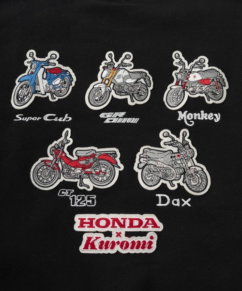 sanrio(サンリオ)の「【71】【HONDA/ホンダ】×【Sanrio/サンリオ】「スーパーカブ」「クロミ」コラボ 裏起毛スウェット フラッグ クロミ 刺繍&スリーブチェッカー柄//ウイングBOXバックプリントユニセックス/レディース/メンズ(スウェット・レディース・ホワイト/チャコールグレー/ホワイト系/ブラック・M/XL/L)」の16枚目の写真