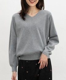 【しなやかニット・ヒアルロン酸加工】ヒアルロン酸Vネックニット