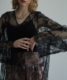 W:Huku | シアーレースフレアスリーブトップス / Sheer Lace Flared-Sleeve Top(シャツ/ブラウス)