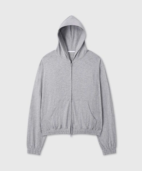 DIVEIN（ダイブイン）の「SLUB CROP HOOD ZIP-UP (MELANGE GRAY)（パーカー・メンズ・その他・1/2）」の2枚目の写真