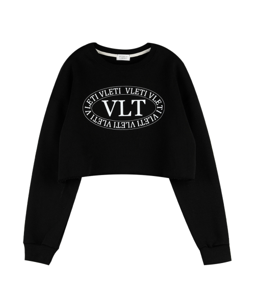 VLETI（ブレッティ）の「Logo Printing Crop Sweatshirt (Black)（スウェット・レディース・ブラック・FREE）」の2枚目の写真
