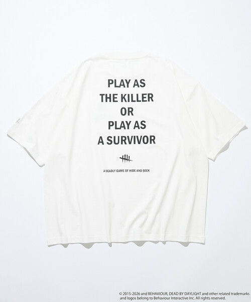 FREAK'S STORE(フリークスストア)の「DEAD BY DAYLIGHT 別注 バックロゴプリント クルーネックTシャツ(Tシャツ/カットソー・メンズ・ホワイト/グレー/ブラック・LARGE/X-LARGE/MEDIUM)」の5枚目の写真