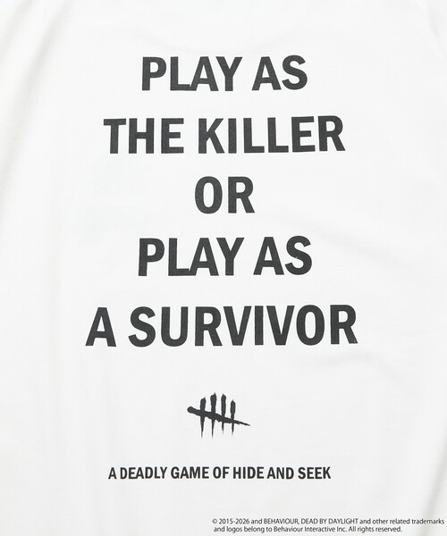 FREAK'S STORE(フリークスストア)の「DEAD BY DAYLIGHT 別注 バックロゴプリント クルーネックTシャツ(Tシャツ/カットソー・メンズ・ホワイト/グレー/ブラック・LARGE/X-LARGE/MEDIUM)」の10枚目の写真