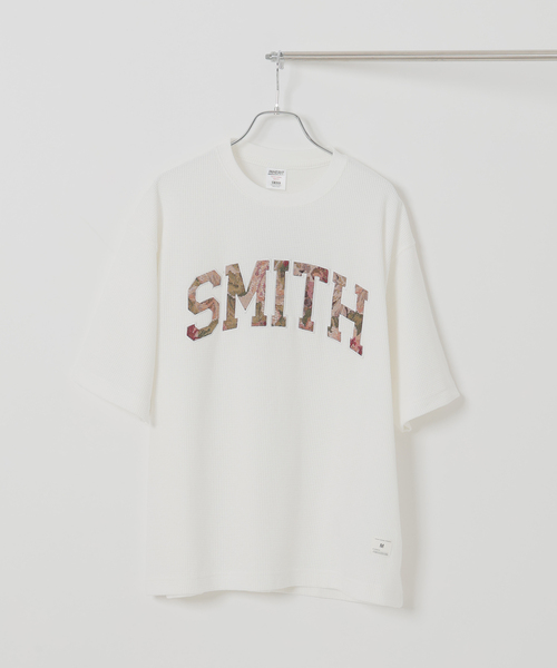 B.C STOCK（ベーセーストック）の「ゴブランワッフルカレッジTEE（Tシャツ/カットソー・メンズ・ホワイト/ブラック/チャコールグレー/イエロー・MEDIUM/LARGE）」の2枚目の写真